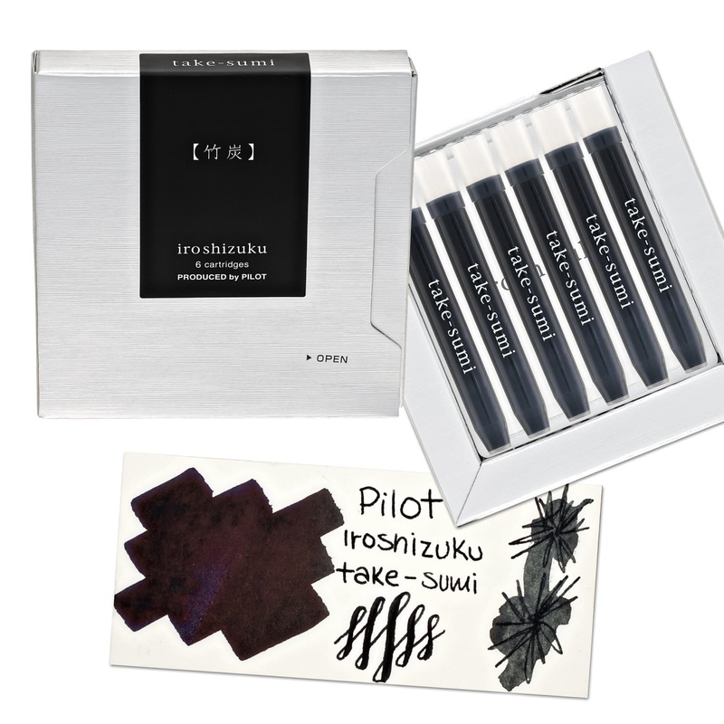 Pilot Iroshizuku Ink Cartridges in Take-sumi (Bamboo Charcoal) - Pack of 6