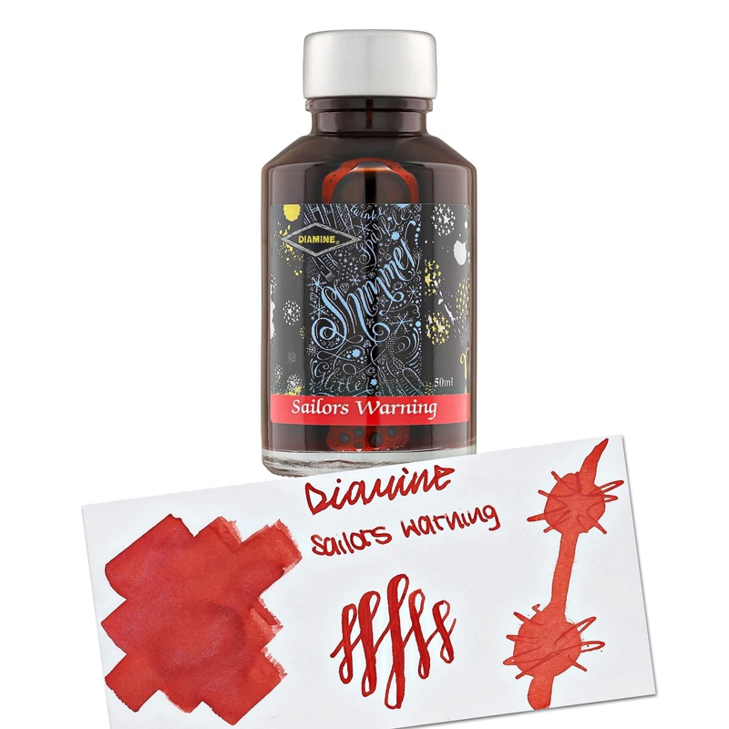 Diamine Shimmer Bottled Ink in Red Sky - 50 mL