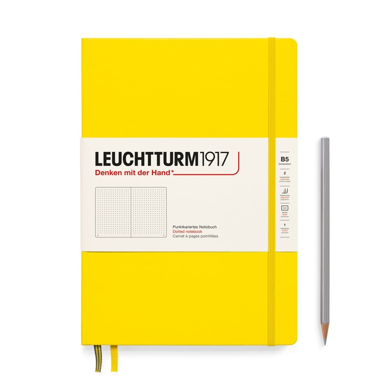 Leuchtturm 1917 Composition Hardcover Dot Grid Notebook in Lemon - B5
