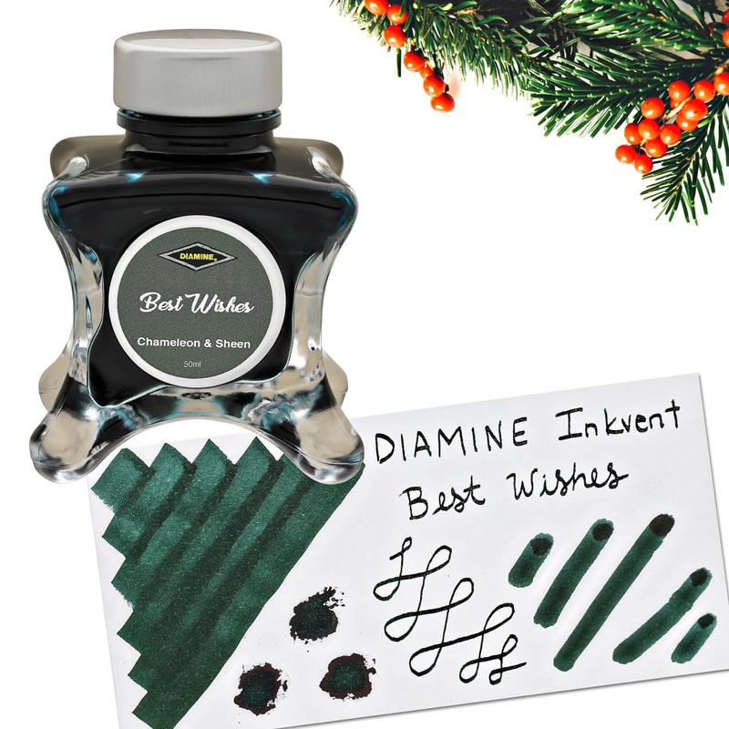 Diamine Inkvent Green Edition Chameleon & Sheen Bottled Ink in Best Wishes - 50 mL