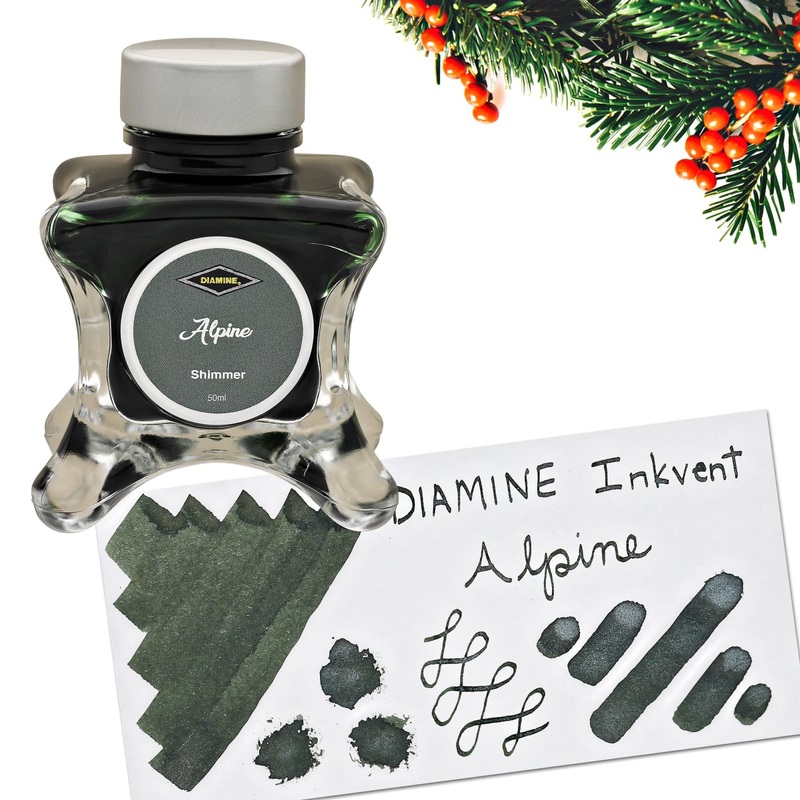Diamine Inkvent Green Edition Shimmer Bottled Ink in Alpine - 50 mL