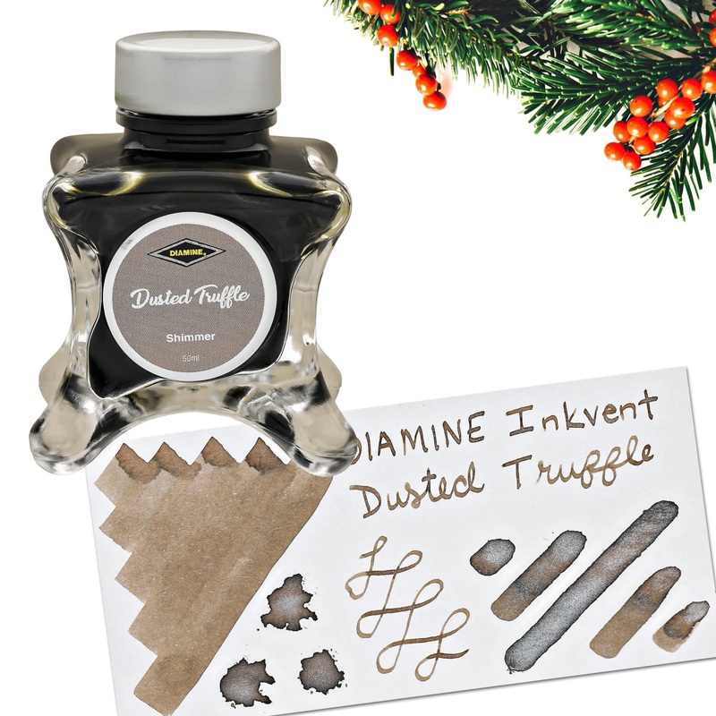 Diamine Inkvent Green Edition Shimmer Bottled Ink in Dusted Truffle - 50 mL