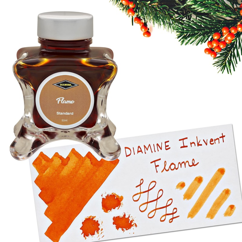 Diamine Inkvent Green Edition Standard Bottled Ink in Flame - 50 mL