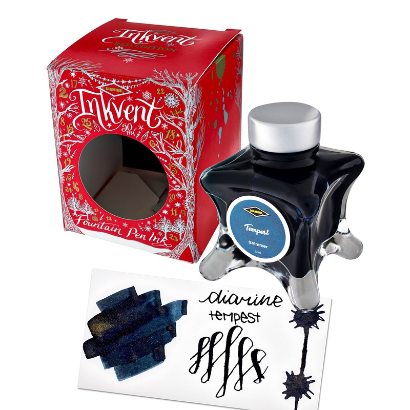 Diamine Inkvent Red Edition Shimmer Bottled Ink in Green Tempest - 50 mL