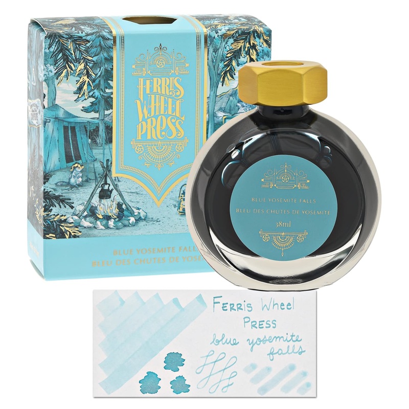 Ferris Wheel Press Blue Yosemite Falls Bottle Ink - 38 mL