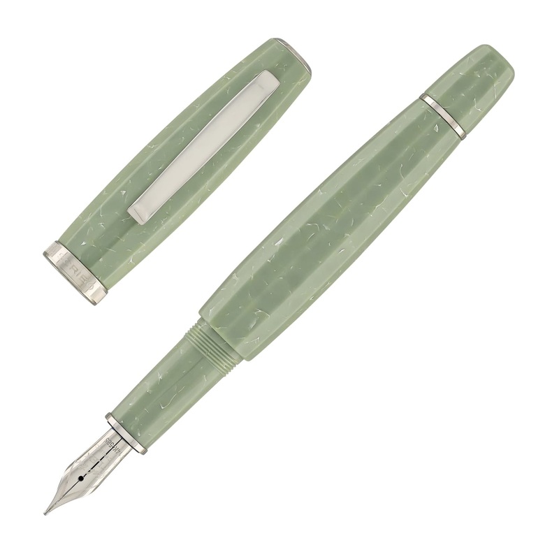 Scribo Feel Fountain Pen in Verde Antico with Platinum Trim