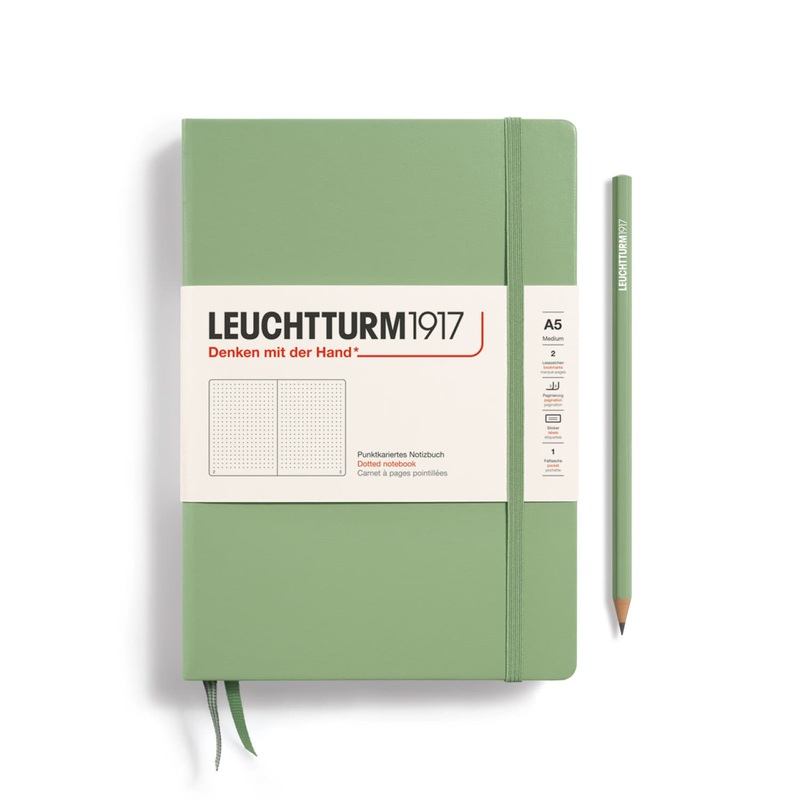 Leuchtturm 1917 Hardcover Dot Grid Notebook in Sage - A5