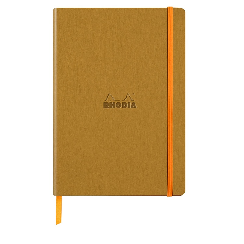 Rhodia Rhodiarama Lined Notebook in Gold - 5.5 in x 8.25