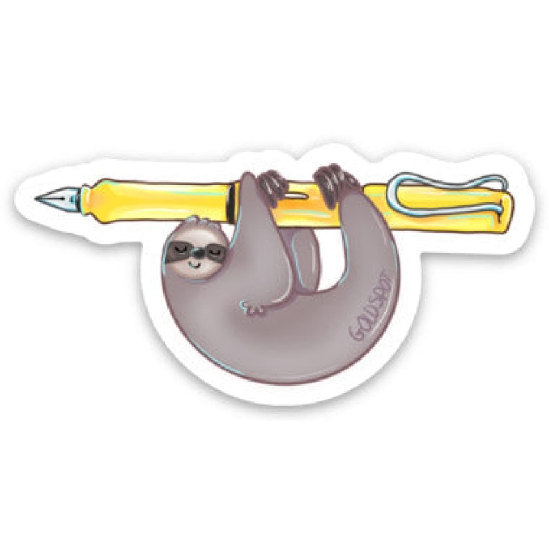 Sloth Pen Hug Sticker