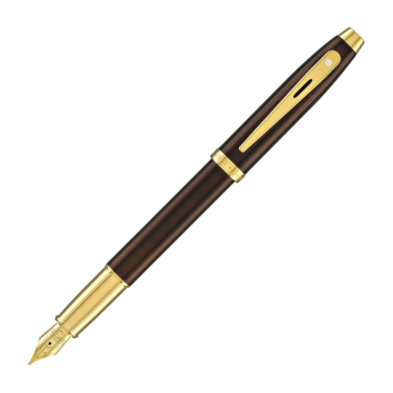 Sheaffer 100 Fountain Pen in Glossy Coffee Brown with Gold Trim