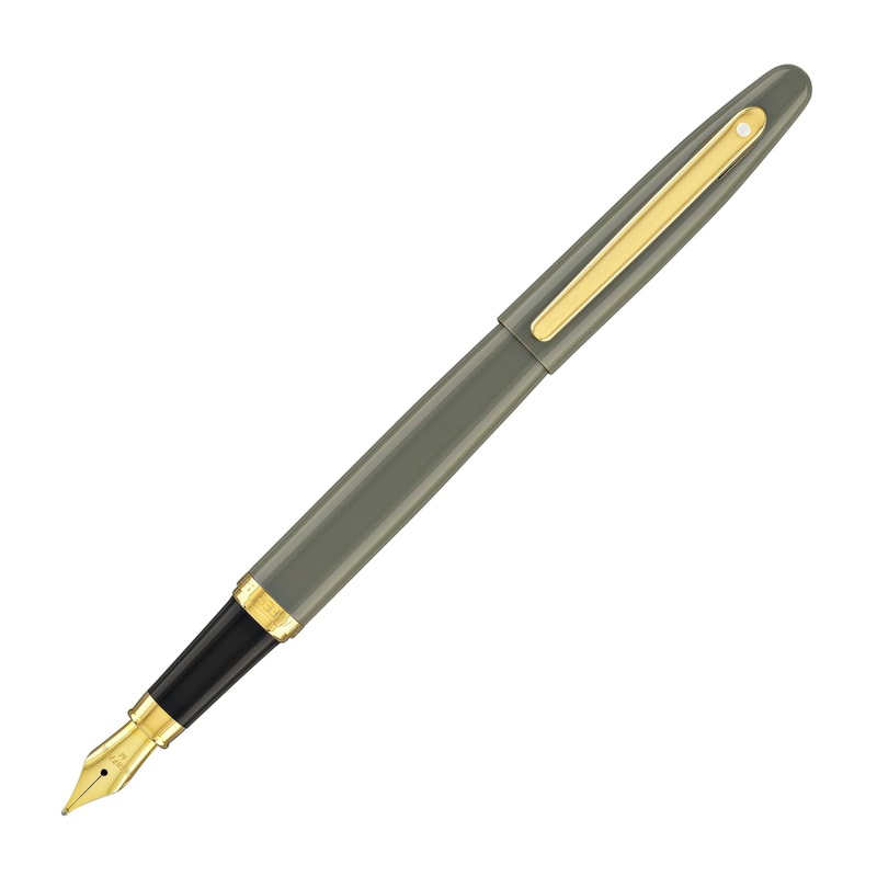 Sheaffer VFM Fountain Pen in Glossy Gray Lacquer with Gold PVD Trim