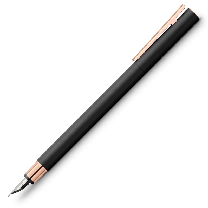 Faber-Castell Design Neo Slim Fountain Pen in Black Matte and Rose Gold
