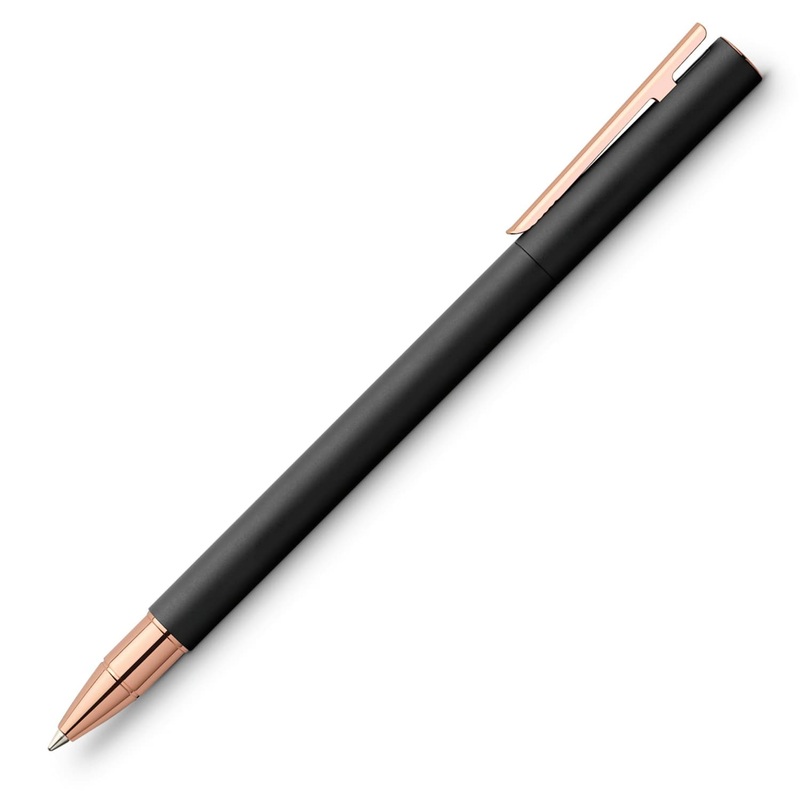 Faber-Castell Design Neo Slim Rollerball Pen in Black Matte and Rose Gold