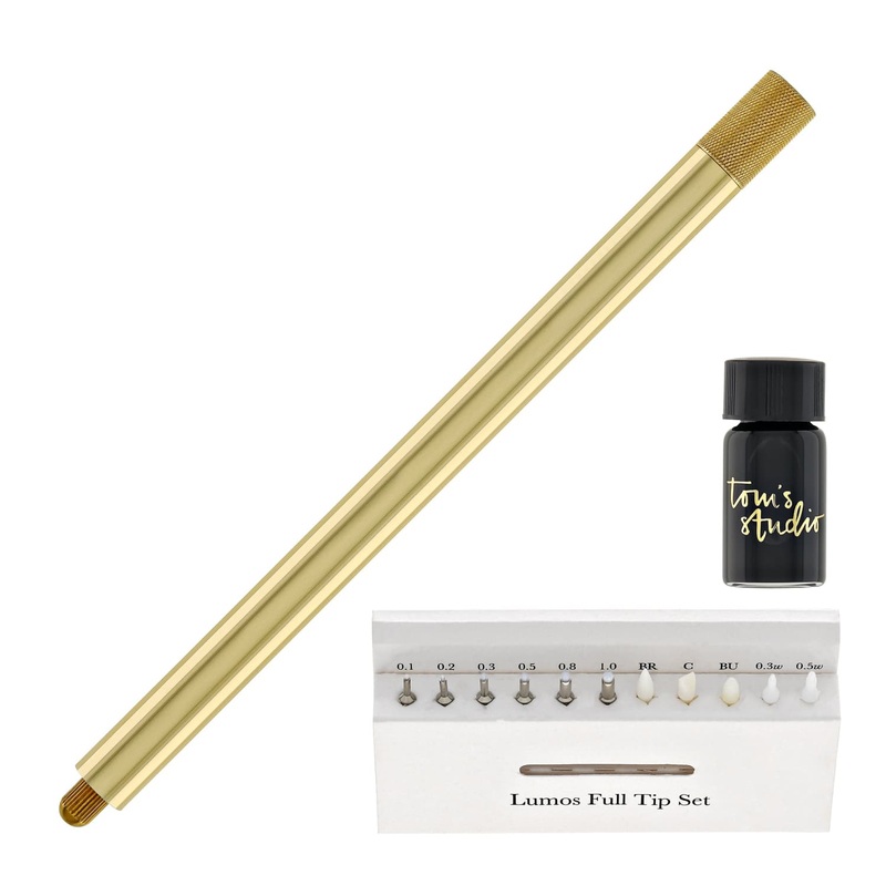 Tom's Studio Lumos Pro Refillable Single Tip Pen in Brass - Special Edition