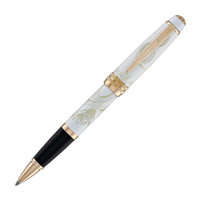 Cross Bailey Year of the Dragon Selectip Rollerball Pen in Pearlescent White Lacquer with Rose Gold