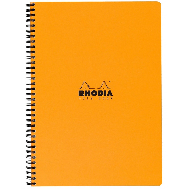 Rhodia Wirebound Lined Paper Notebook in Orange - 9 x 11.75