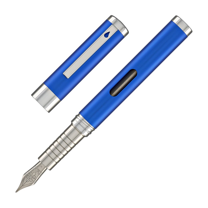 Diplomat Nexus Fountain Pen in Blue/Chrome