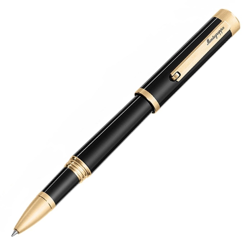 Montegrappa Zero Rollerball Pen in Black and Gold