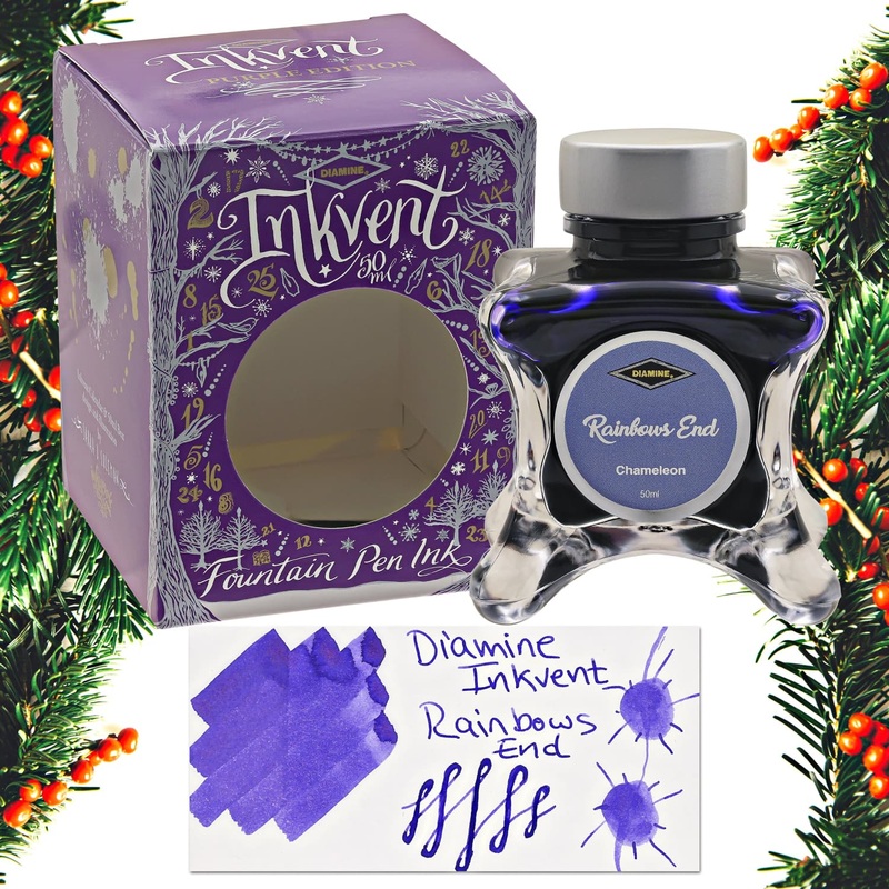 Diamine Inkvent Purple Edition Chameleon & Shimmer Bottled Ink in Rainbows End - 50 mL