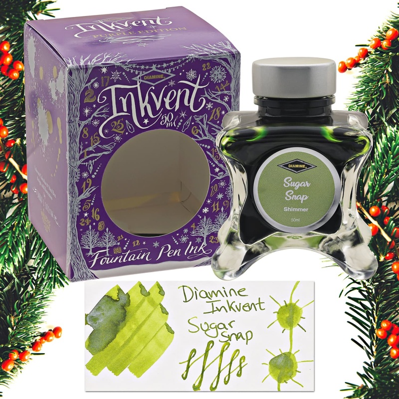 Diamine Inkvent Purple Edition Shimmer Bottled Ink in Sugar Snap - 50 mL