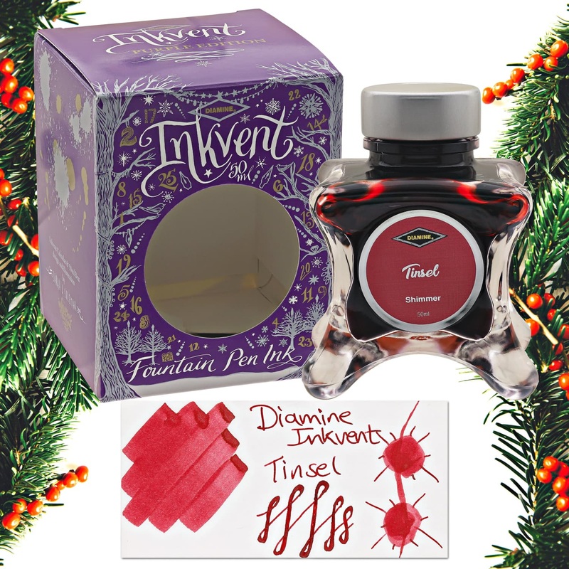 Diamine Inkvent Purple Edition Shimmer Bottled Ink in Tinsel - 50 mL