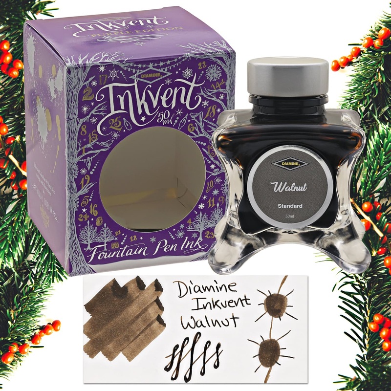 Diamine Inkvent Purple Edition Standard Bottled Ink in Walnut - 50 mL