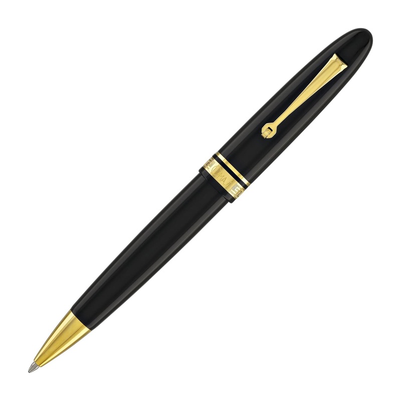 Omas Ogiva Ballpoint Pen in Nera with Gold Trim
