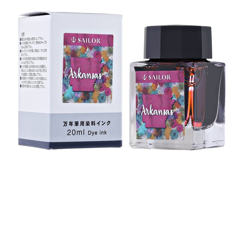 Sailor USA State Bottled Ink in Arkansas (Watermelon Pink) - 20 mL
