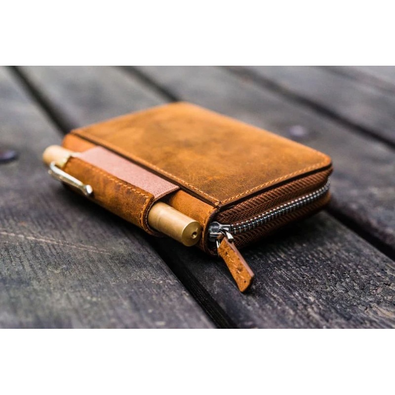 Galen Leather EDC Wallet in Crazy Horse Brown