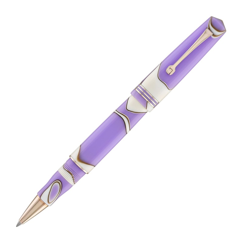 Leonardo Momento Zero Rollerball Pen in Nuvola Lilac with Rose Gold