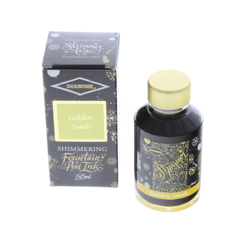 Diamine Shimmer Bottled Ink in Golden Sands - 50 mL