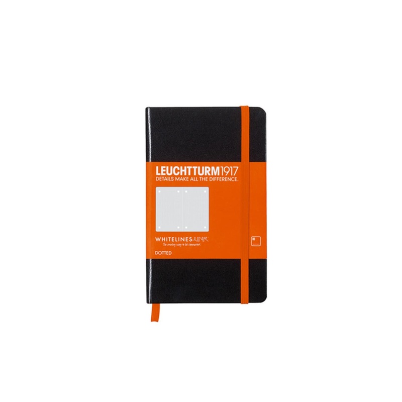 Leuchtturm 1917 Whitelines Link Hardcover Notebook in Black - A6