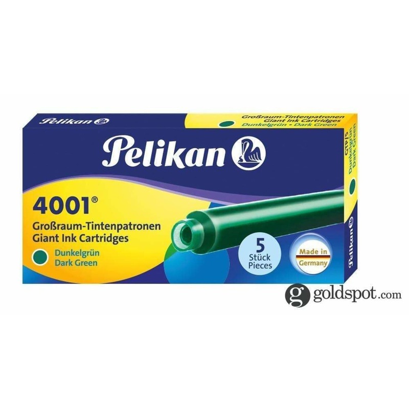 Pelikan 4001 Long Ink Cartridges in Dark Green - Pack of 5