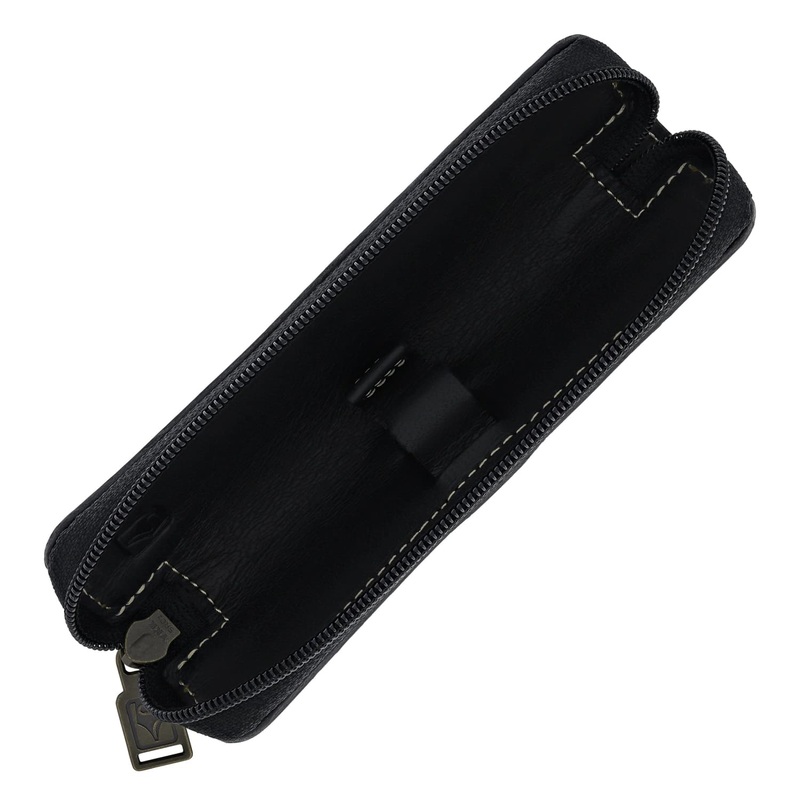 Shibui Single Pen Case (Veg Tanned) in Midnight Black