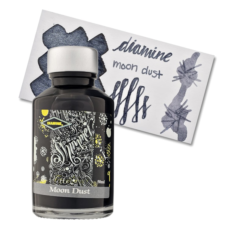 Diamine Shimmer Bottled Ink in Moon Dust (Grey) - 50 mL