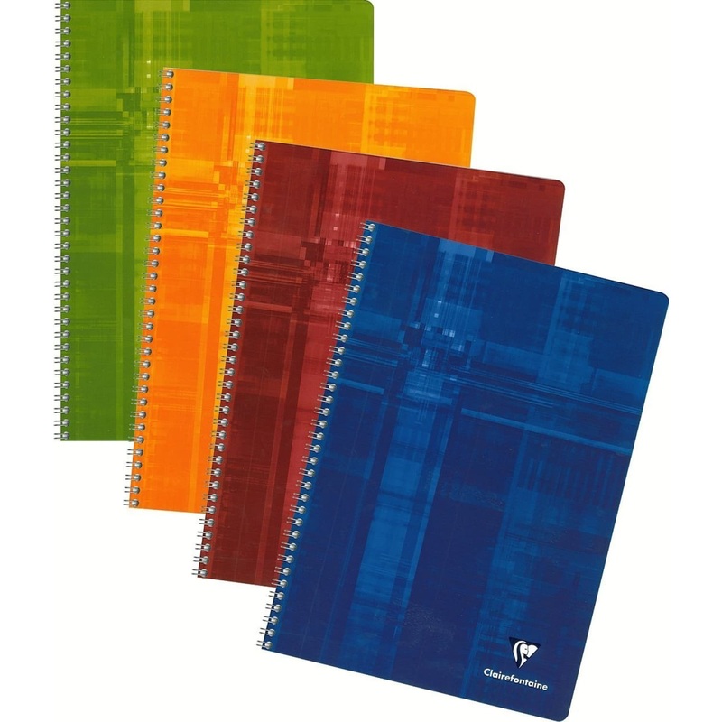 Single Clairefontaine Wirebound Ruled with Margin Notebook - Assorted Color - 8.25 x 11.75