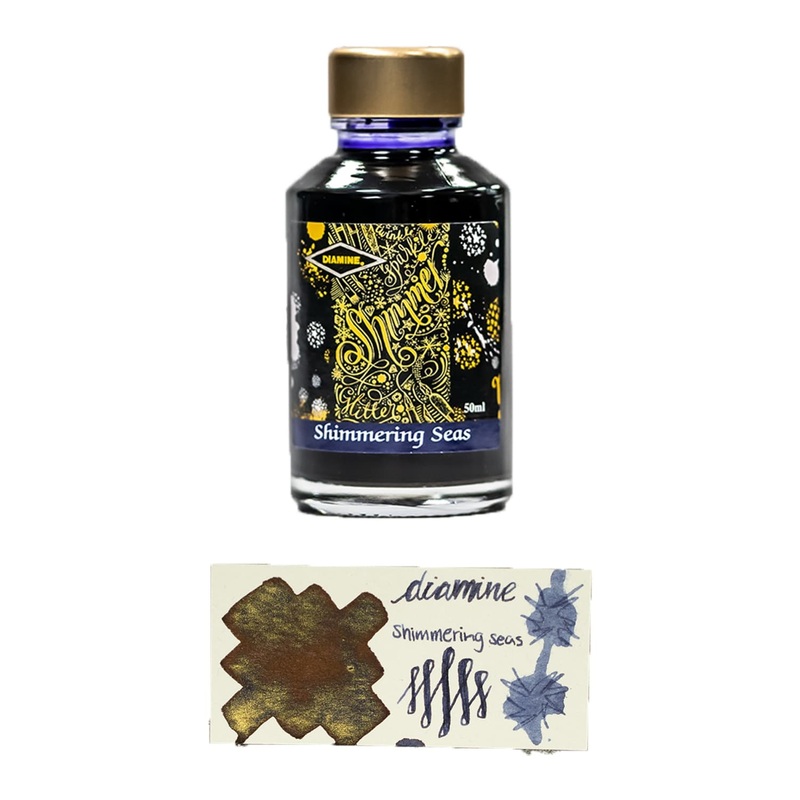 Diamine Shimmer Bottled Ink in Shimmering Seas Blue - 50 mL