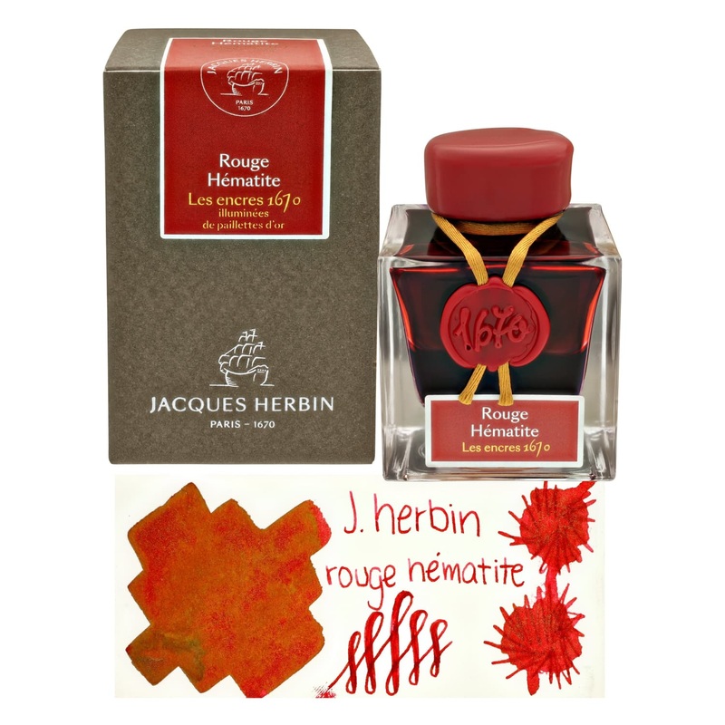 J. Herbin 1670 Rouge Hematite Bottled Fountain Pen Ink - 50 mL