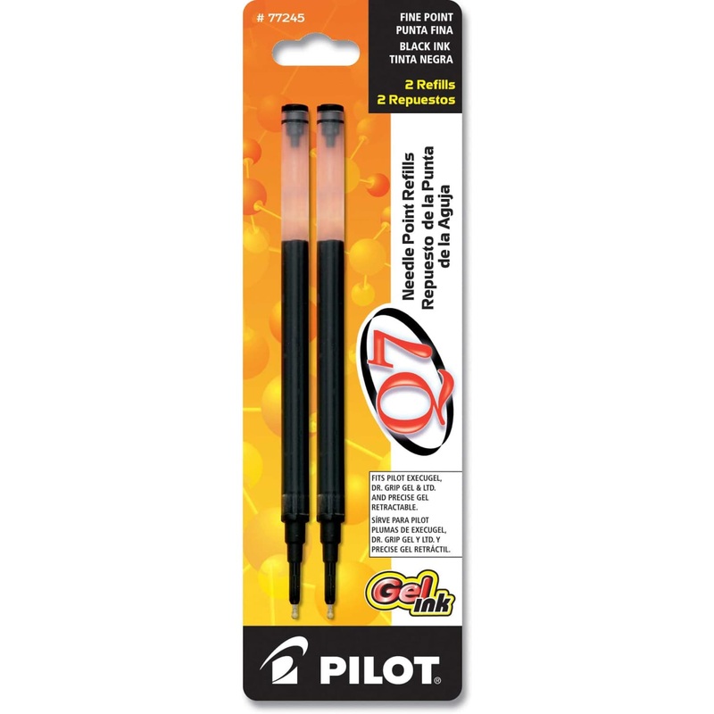 Pilot Q7 Needle Point Gel Pen Refills in Black - Fine Point - Pack of 2