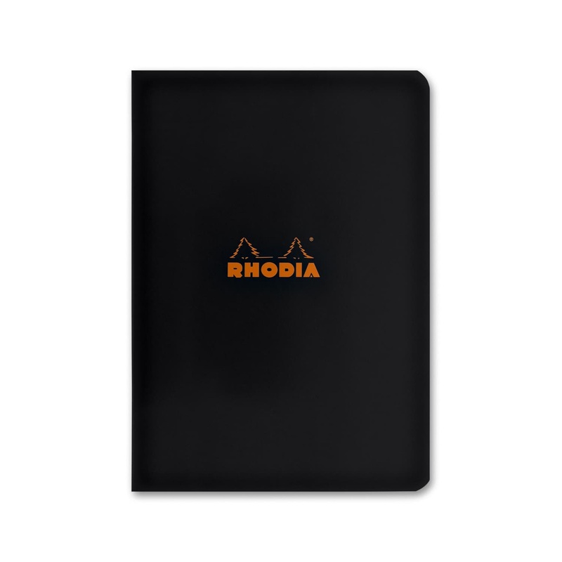 Rhodia Staplebound Lined Paper Notebook in Black - 6 x 8.25