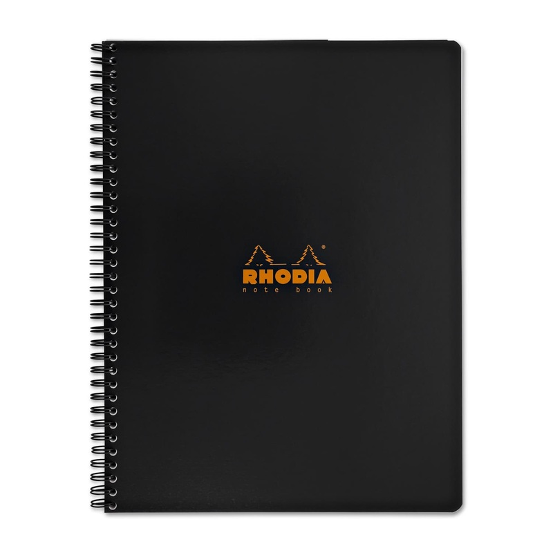 Rhodia Wirebound Graph Paper Notebook in Black - 9 x 11.75
