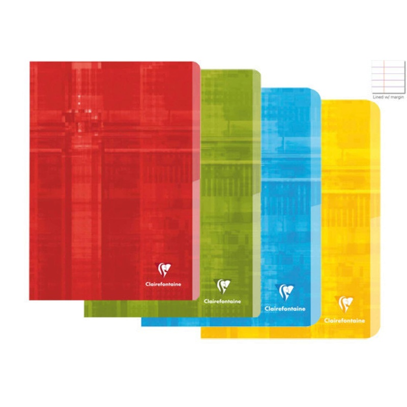 Single Clairefontaine Staplebound Ruled Notebook - Assorted Color - 6.5 x 8.25