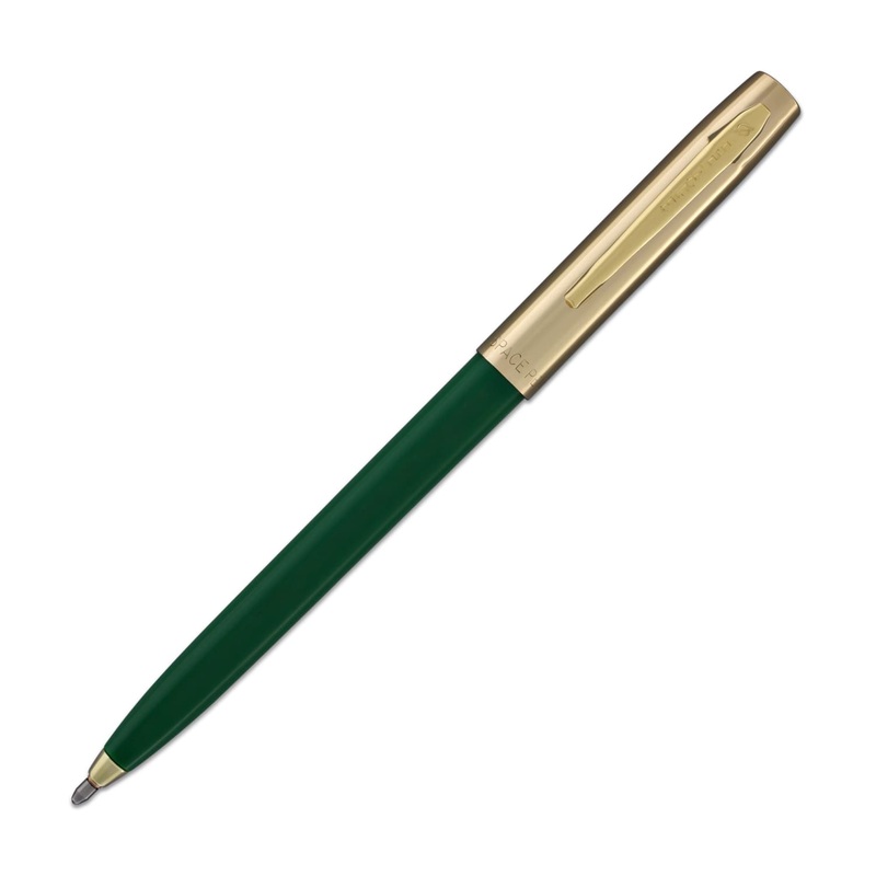 Fisher Space Pen Cap-O-Matic Ballpoint Pen in Green with Brass Trim
