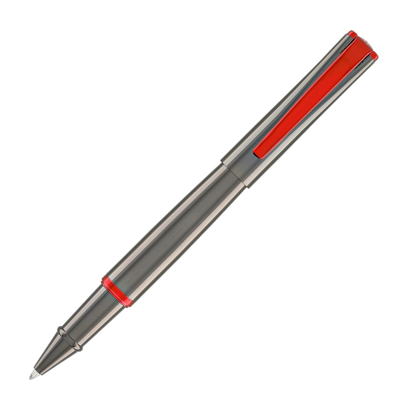 Monteverde Impressa Rollerball Pen in Gunmetal with Red Trim