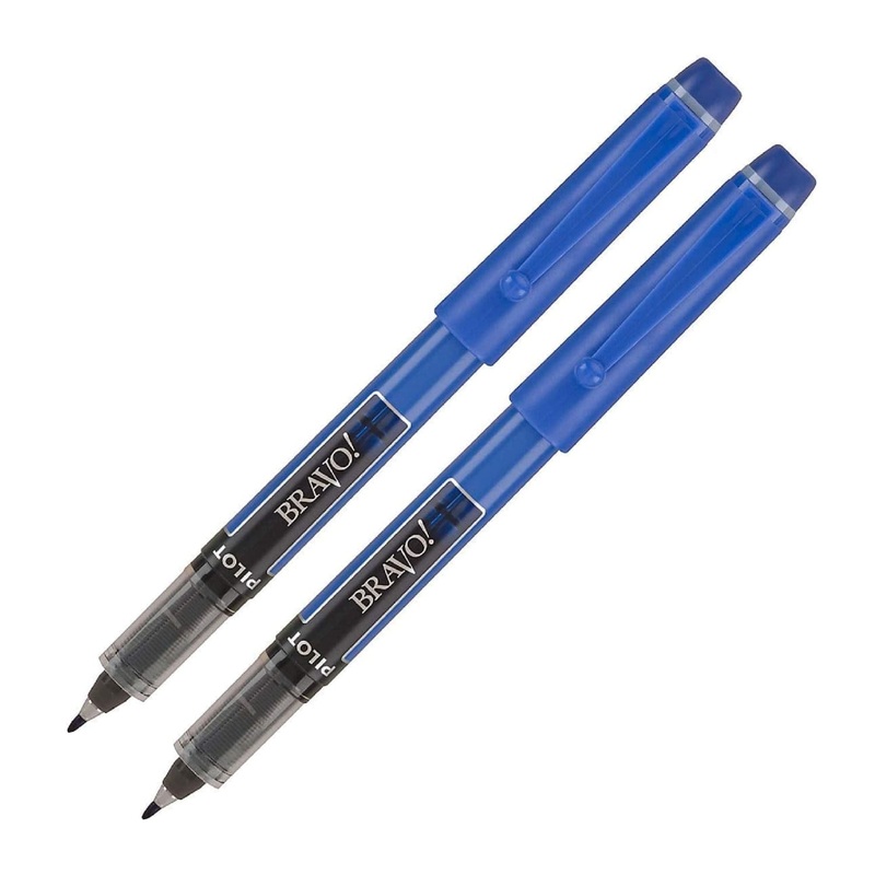 Pilot Bravo Liquid Ink Markers in Blue - Bold Point - Pack of 2