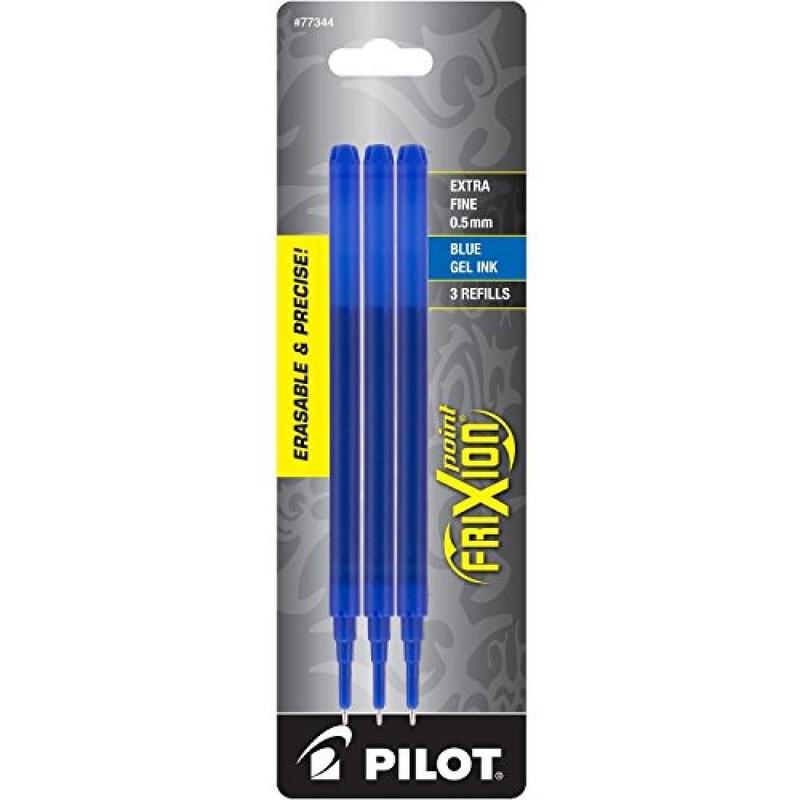 Pilot FriXion Erasable Ballpoint Pen Refill in Blue - Extra Fine Point - Pack of 3