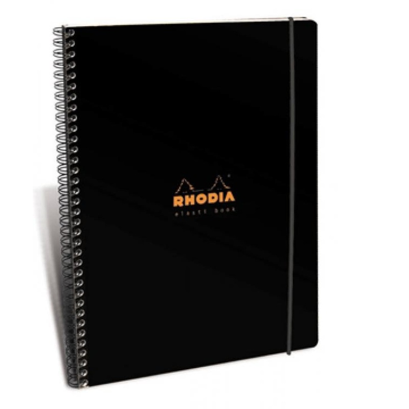 Rhodia Wirebound Lined Paper Notebook in Black - 8.25 x 11.75