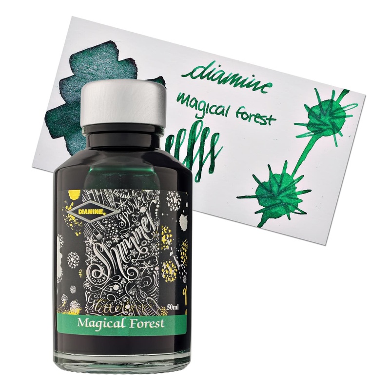 Diamine Shimmer Bottled Ink in Magical Forest Green - 50 mL