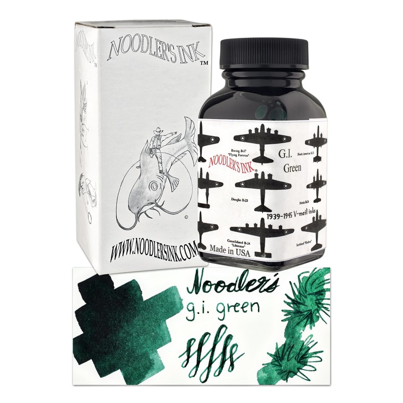Noodler's V-mail G.I. Green Fountain Pen Ink - 3oz Bottle