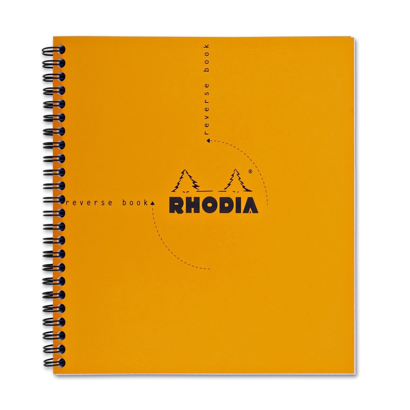 Rhodia Wirebound Graph Paper Reverse Notebook in Orange - 8.25 x 8.25